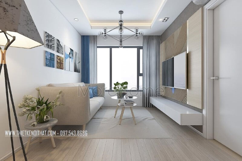 Bộ sofa bọc vải hiện đại được nhiều khách hàng lựa chọn cho căn hộ chung cư của mình Thiết kế phòng khách chung cư